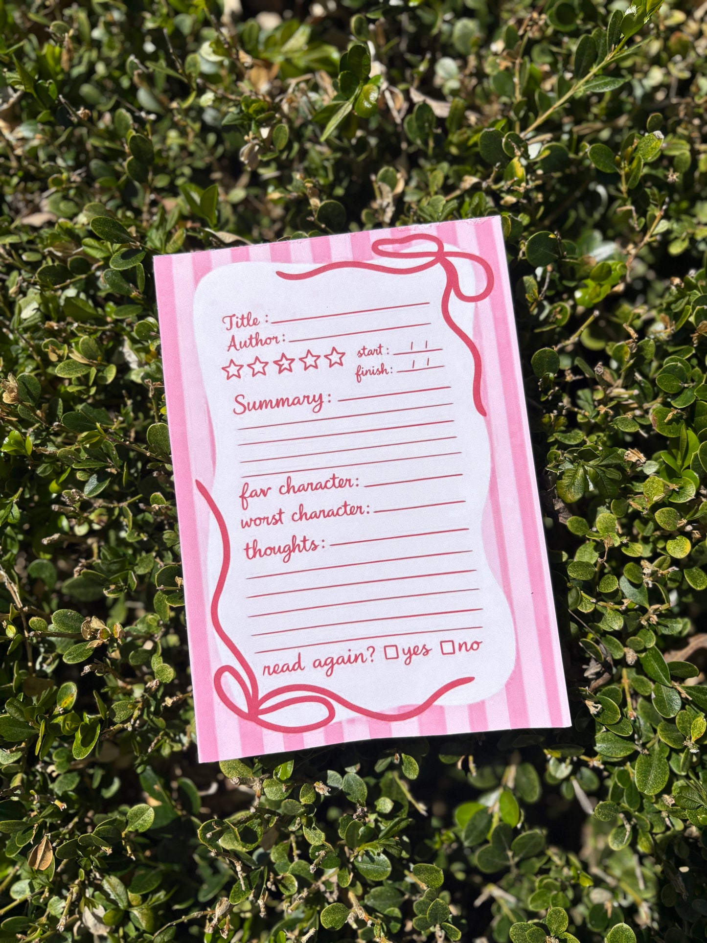 Book Review Notepad