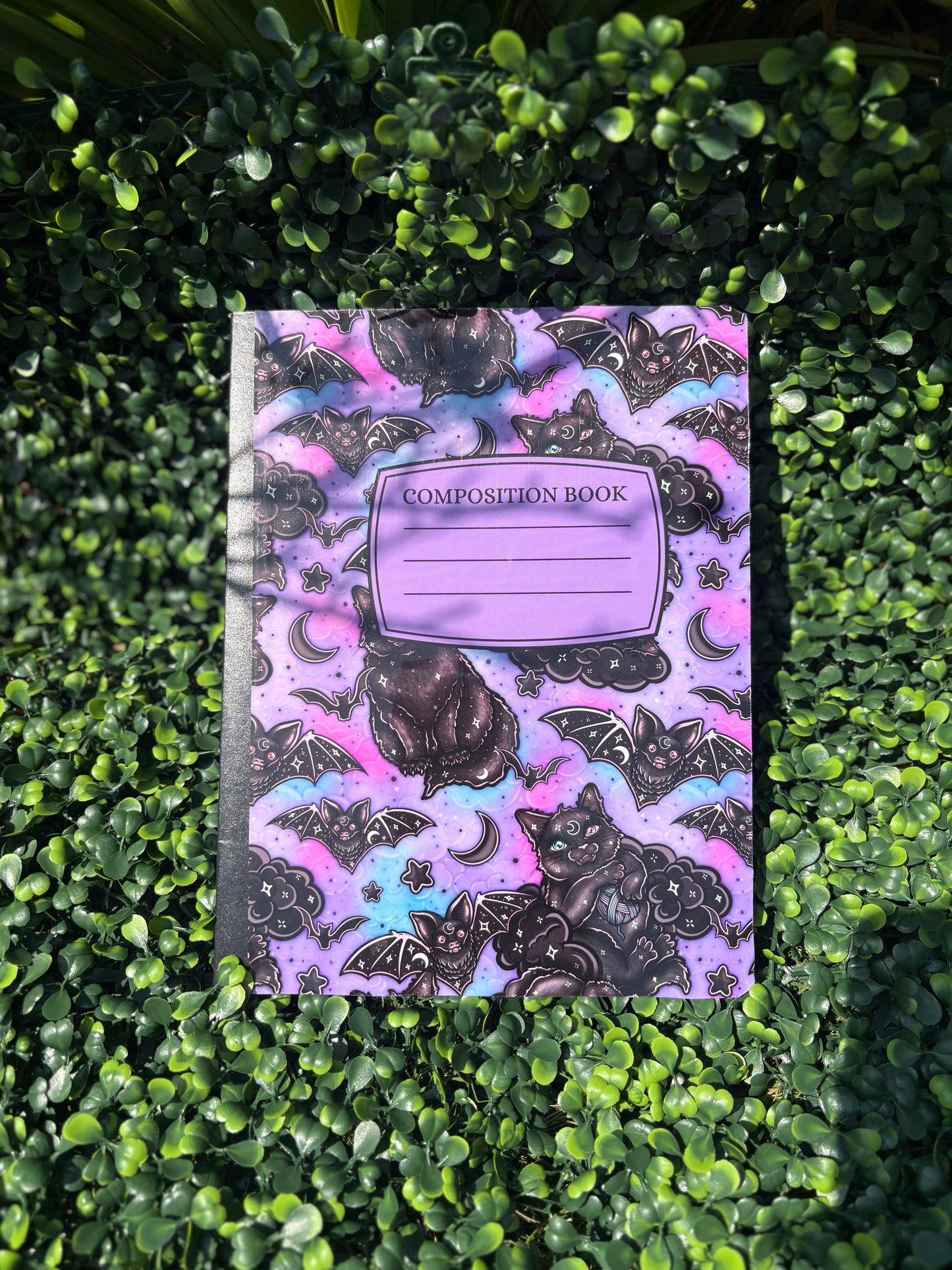 Black Cat & Bats Composition Notebook