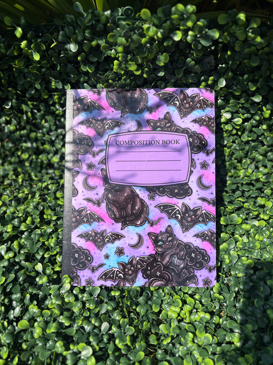 Black Cat & Bats Composition Notebook