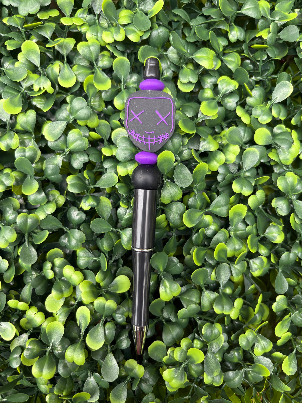 Purple Neon Mask Beaded Pen