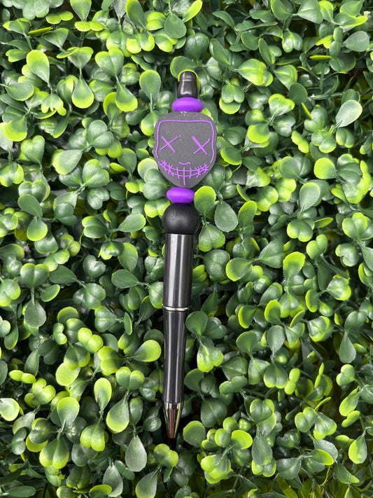 Purple Neon Mask Beaded Pen