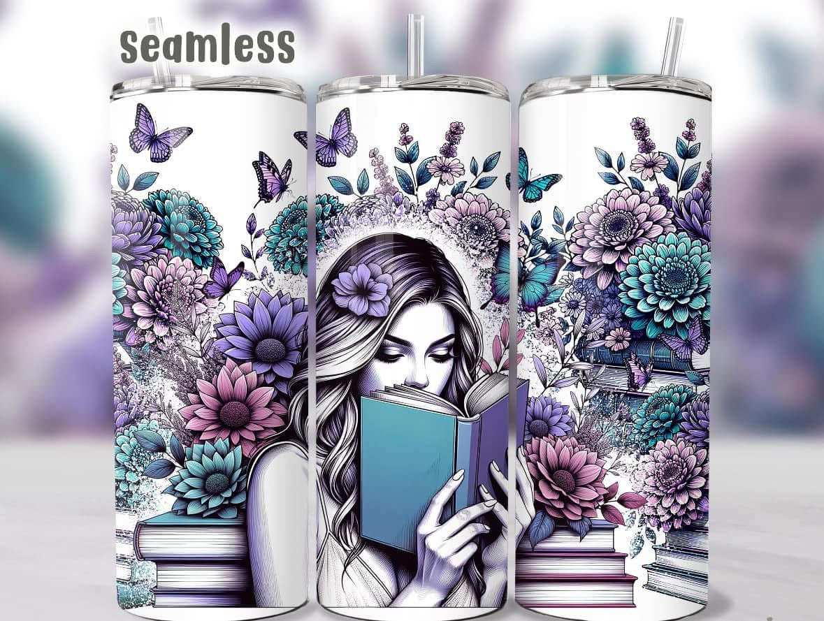 reading girl purple